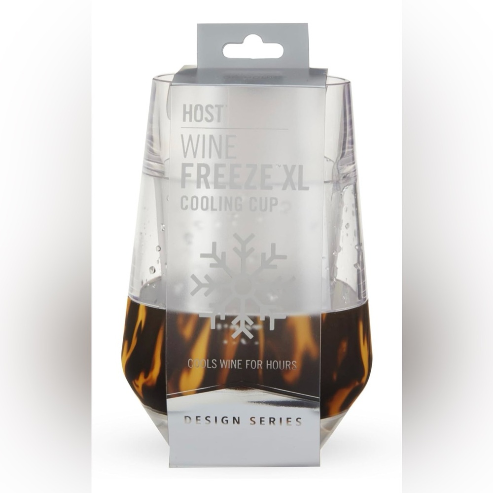 Set of Two HOST WINE FREEZE XL Leopard Pattern Insulated Glasses